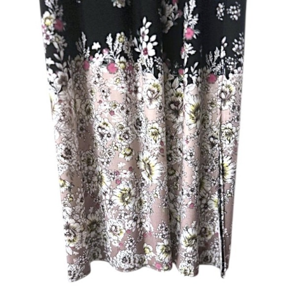 Maurices Black Floral Halter Maxi‎ Dress S Wedding Cruise Vacation Cottagecore - Picture 13 of 16